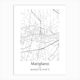 Marigliano,Italy Minimalist Map Poster