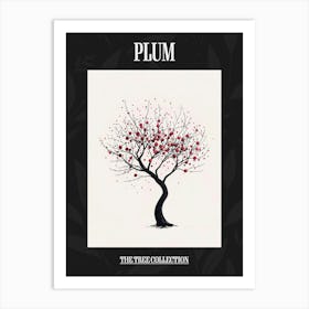 Plum Tree Pixel Illustration 4 Poster Art Print