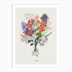 Lilac 1 Collage Flower Bouquet Poster Art Print