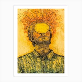 Man With A Sun On His Head Art Print