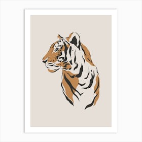 Tiger Neutral Art Print | Nursery Room Wall Art | Art Print