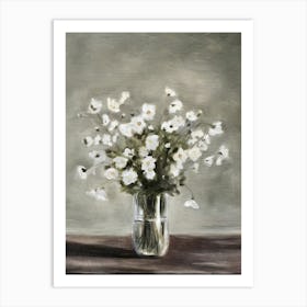 White Flowers In A Vase 1 Art Print