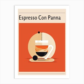 Espresso Con Panna Midcentury Modern Poster Art Print