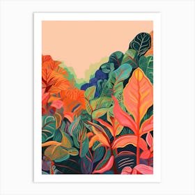 Boho Plant Painting Croton 4 Art Print