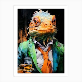 Lizard In A Suit animal Art Print