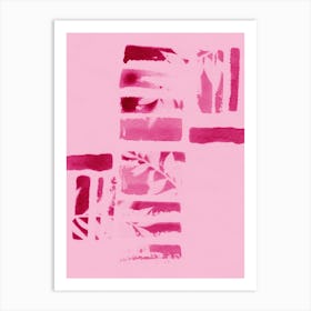 Abstract Pink Nature Strokes Art Print