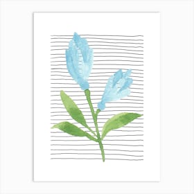 blue Leaf 1 Art Print