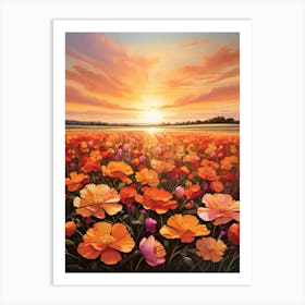 Sunset Poppies 4 Art Print