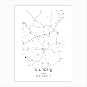 Grunberg,Germany Minimalist Map Art Print