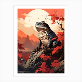 Frog In Autumn Art Print