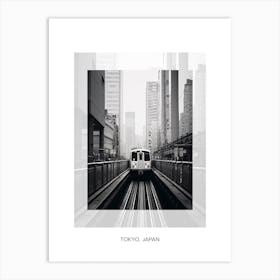 Poster Of Tokyo, Japan, Black And White Old Photo 1 Art Print