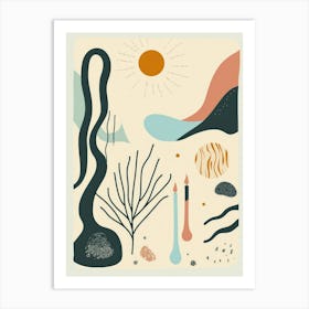 Cute Objects Abstract Illustration 14 Art Print