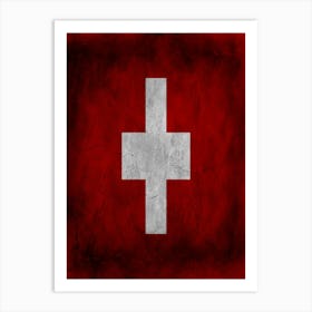 Switzerland Flag Texture Art Print