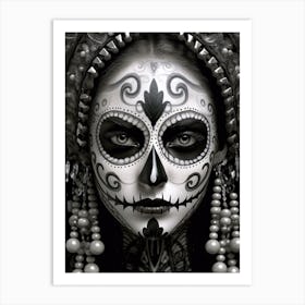 Spooky La Catrina Skull Woman Art Print