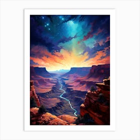 Grand Canyon Sunset from above Art Print