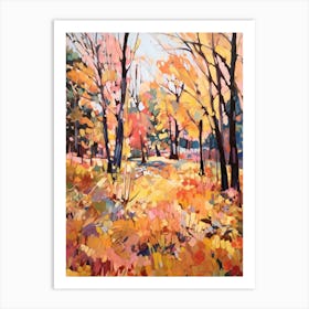 Autumn City Park Painting Forest Park Portland United States Art Print