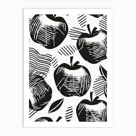 Black And White Apple Pattern Art Print