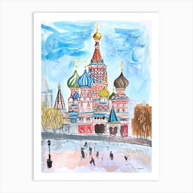 Moscow, Dreamy Storybook Illustration 1 Art Print