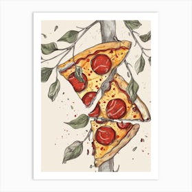 Pizza On A Tree 2 Art Print