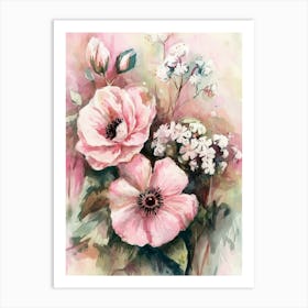 Pink Anemones Art Print