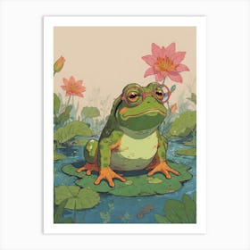 Frog In Glasses Art Print