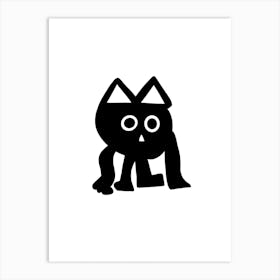 Kids Art Black Cat Art Print