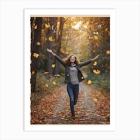 Autumn Greeting Crafted In Hand Drawn Style Rustic Typography Dancing Across The Visual Space Musi (6) Art Print