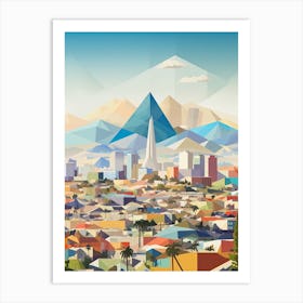 Los Angeles, Us, Geometric Illustration 2 Art Print