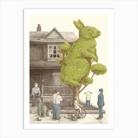 The Rabbit Topiary Tree Art Print