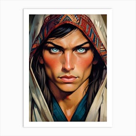 Woman With Blue Eyes Art Print