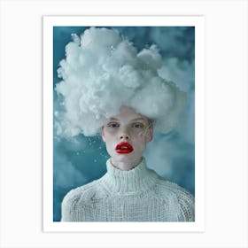 Girl With A Cloud On Her Head 1 Art Print