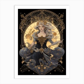 Aphrodite Black And Gold 4 Art Print