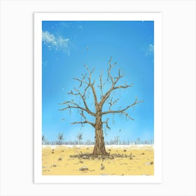 Bare Tree In The Desert Art Print