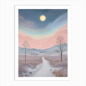 Winter Moon In Soft Hues Art Print