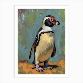 African Penguin Fernandina Island Oil Painting 3 Art Print