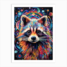 A Bahamian Raccoon Vibrant Paint Splash 4 Art Print