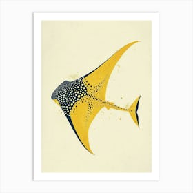 Yellow Manta Ray Art Print