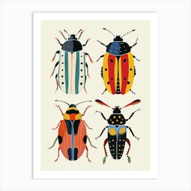 Colourful Insect Illustration Beetle 4 Art Print