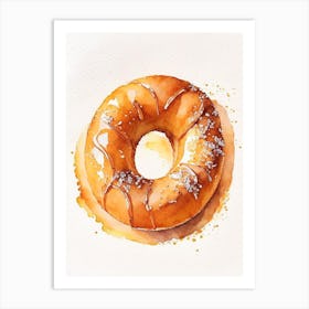 Pumpkin Spice Donut Cute Neon 2 Art Print