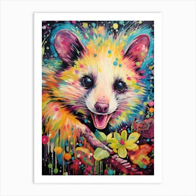  A Curious Possum Vibrant Paint Splash 4 Art Print