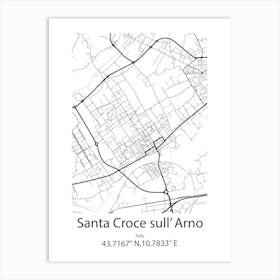 Santa Croce Sull Arno,Italy Minimalist Map Art Print