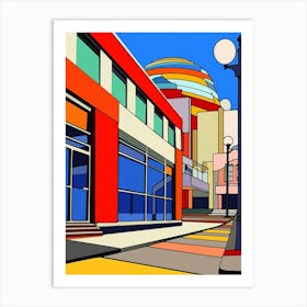 Tacoma Museum District Pointillism 31 Art Print