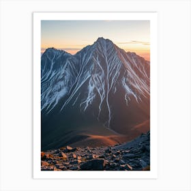 Sunrise Over A Mountain Range Art Print