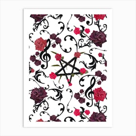 Gothic Red Roses Art Print