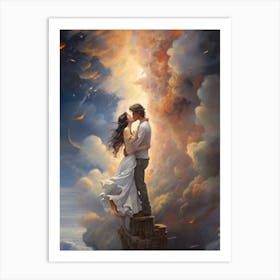 Kissing In The Sky Art Print