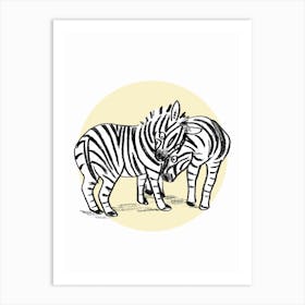 Zebra Couple Art Print