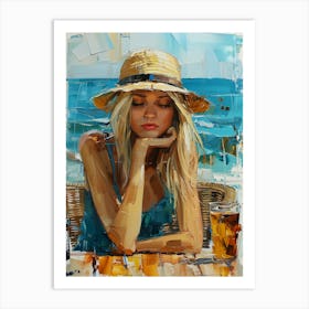 Girl At The Beach Art Print