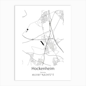 Hockenheim,Germany Minimalist Map Art Print