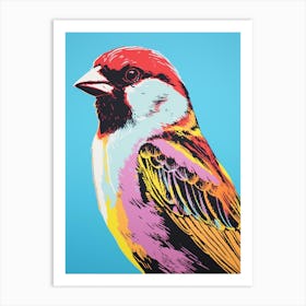 Andy Warhol Style Bird House Sparrow 1 Art Print