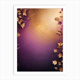 A Gradient Canvas Displaying A Purplish Pink To Gold Splash Against A Lavish Autumn Themed Backgroun (4) 1 Art Print